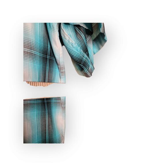 Dixxon Men’s Dog Town Blue Plaid Short Sleeve Flannel Shirt 3X Shop Style Casual - Picture 7 of 9